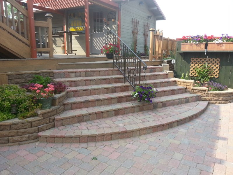 Patio, Steps and Block Walls installed by Sheridan Lawn and Landscaping, LLC