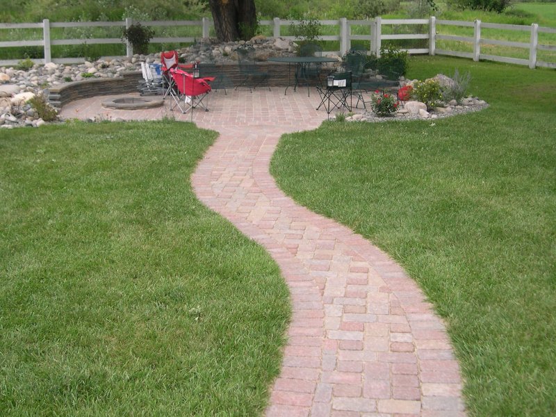 Paver Sidewalk and Patio Installation by Sheridan Lawn and Landscape